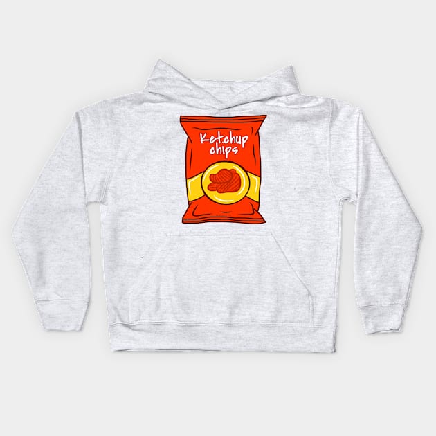 Ketchup Chips Kids Hoodie by faiiryliite